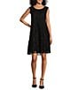 Color:Black - Image 1 - Flora Lace Scoop Neck Sleeveless A-Line Dress