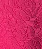 Color:Pink - Image 3 - Floral Cloque' Mock Collar 3/4 Sleeve Pocketed Shift Dress
