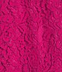 Caroline Rose Lace Round Neck 3/4 Sleeve Shift Dress, Color:Bright Pink - Image 3