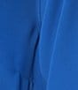 Color:Blue - Image 4 - Julia Matte Crepe Crew Neck 3/4 Ruffled Sleeve High-Low Hem Top