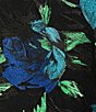 Caroline Rose Plus Bella Embroidered Blooms Mesh Knit Scoop Neck 3/4 Bell Sleeve A-Line Dress, Color:Blue Multi - Image 3