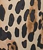 Caroline Rose Plus Coordinating Leopard Print Matte Crepe Flat Front Pull-On Straight Leg Pants, Color:Multi Black - Image 4