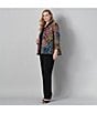 Caroline Rose Plus Mosaic Pattern Cloque Spread Collar Bracelet Sleeve Open-Front Statement Jacket, Color:Multi Black - Image 5