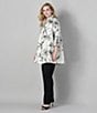 Caroline Rose Plus Size Garden Glamour Floral Print Notch Collar 3/4 Sleeve Open-Front Statement Jacket, Color:Black/Ivory - Image 5