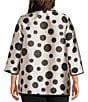 Caroline Rose Plus Size Graphic Dot Jacquard Spread Collar 3/4 Sleeve Open-Front Statement Jacket - Image 2