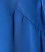 Color:Blue - Image 4 - Plus Size Julia Matte Crepe Round Neck 3/4 Ruffled Sleeve High-Low Hem Top