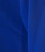 Caroline Rose Plus Size Julia Matte Crepe Round Neck 3/4 Ruffled Sleeve High-Low Hem Top, Color:Royal - Image 4