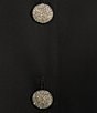 Caroline Rose Plus Size Matte Crepe Mandarin Collar 3/4 Sleeve Black Rhinestone Button Statement Jacket, Color:Black - Image 4