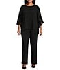 Caroline Rose Plus Size Matte Crepe Pull-On Straight Leg Pants - Image 6