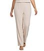 Caroline Rose Plus Size Matte Crepe Pull-On Straight Leg Pants - Image 1
