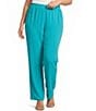 Caroline Rose Plus Size Matte Crepe Pull-On Straight Leg Pants - Image 1