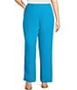 Color:Turquoise - Image 1 - Plus Size Matte Crepe Pull-On Straight Leg Pants
