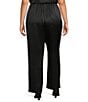 Caroline Rose Plus Size Satin Straight Leg Pull-On Coordinating Pants - Image 1