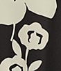 Color:Multi Black - Image 3 - Plus Size Whimsical Flower Print Scoop Neck 3/4 Sleeve Pocketed A-Line Dress