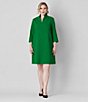Caroline Rose Plus Size Taylor Crepe Split Mandarin Collar 3/4 Sleeve A-Line Dress - Image 4