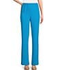 Color:Turquoise - Image 1 - Matte Crepe Pull-On Straight Leg Pants