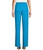 Color:Turquoise - Image 2 - Matte Crepe Pull-On Straight Leg Pants