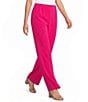Caroline Rose Matte Crepe Pull-On Straight Leg Pants - Image 1