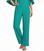 Caroline Rose Matte Crepe Pull-On Straight Leg Pants - Image 1