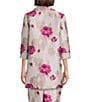 Caroline Rose Romantic Rose Jacquard Notched Collar 3/4 Sleeve Open-Front Coordinating Statement Jacket - Image 2
