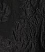 Color:Black - Image 4 - Shimmer Rose Burnout Jacquard Convertible Stand Collar Bracelet Sleeve Statement Jacket