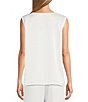 Color:White - Image 2 - Soft Satin Scoop Neck Sleeveless Long Coordinating Tank Top