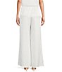 Color:White - Image 2 - Soft Satin Wide Leg Pull-On Coordinating Pants
