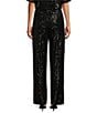 Color:Black/Black - Image 2 - Sparkling Sequin Stretch Knit Straight-Leg Pull-On Coordinating Pants