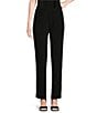 Color:Black - Image 1 - Stretch Knit Jersey Tapered Leg Pull-On Pants