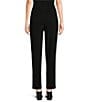 Color:Black - Image 2 - Stretch Knit Jersey Tapered Leg Pull-On Pants