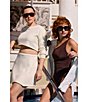 Color:Gold Havana - Image 6 - Ladies CA3006S 99mm Shield Sunglasses