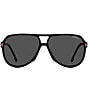 Color:Black - Image 2 - Unisex CA1045S 61mm Aviator Sunglasses