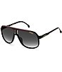 Color:Black/Red - Image 1 - Unisex CA1047S 68mm Rectangle Sunglasses