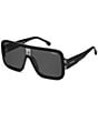 Color:Dark Grey Black - Image 1 - Unisex Rectangle Sunglasses