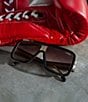 Color:Dark Grey Black - Image 3 - Unisex Rectangle Sunglasses