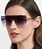 Carrera Women's 1075/S 145mm Statement Shield Sunglasses, Color:Gold Grey - Image 4