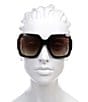 Color:Black/White - Image 2 - Women's CA3004S 54mm Rectangle Sunglasses