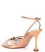 Color:Tan Patent - Image 3 - Glowing 90 Strappy Leather Ankle Strap Sculptural Heel Dress Sandals