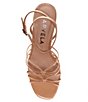 Color:Tan Patent - Image 5 - Glowing 90 Strappy Leather Ankle Strap Sculptural Heel Dress Sandals