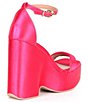 Color:Fuschia - Image 2 - Sculpt Wedge Dress Platform Sandals