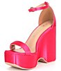 Color:Fuschia - Image 4 - Sculpt Wedge Dress Platform Sandals