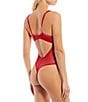 Color:Tango Red - Image 2 - Anika Lace Sweetheart Neck Contour Cup Strappy Bodysuit