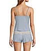 Cassandra Myrna Knit & Lace Jersey Knit Shorty Coordinating Pajama Set, Color:Brunnera Blue/Pristine - Image 2