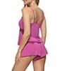 Cassandra Myrna Knit & Lace Jersey Knit Shorty Coordinating Pajama Set, Color:Purple Orchid - Image 2