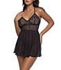 Cassandra Renee Lace Mesh V-Neck Racerback Babydoll Set - Image 1