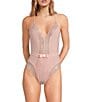 Cassandra Lace Thong Deep V-Neck Sleeveless Teddy - Image 1