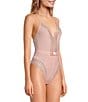 Cassandra Lace Thong Deep V-Neck Sleeveless Teddy - Image 3