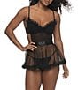 Cassandra Veil Ruffle Sleeveless Babydoll & Matching G-string - Image 1