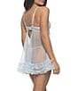 Cassandra Veil Tulle Ruffle Babydoll with Panty, Color:Something Blue - Image 2