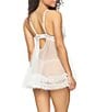 Cassandra Veil Tulle Ruffle Babydoll with Panty, Color:Cloud Dancer - Image 2